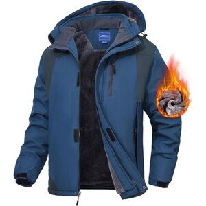Men's Mountain Ski Jacket Waterproof Fleece Liner Snow Coat Warm Winter
